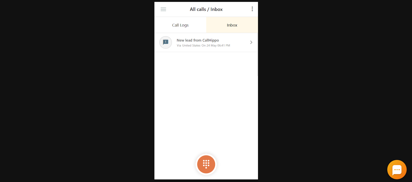 Inbox filtered to display only the calls that have feedback added