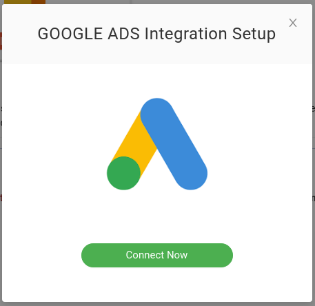 Google Ads Integration Setup popup in CallHippo with the Connect Now button