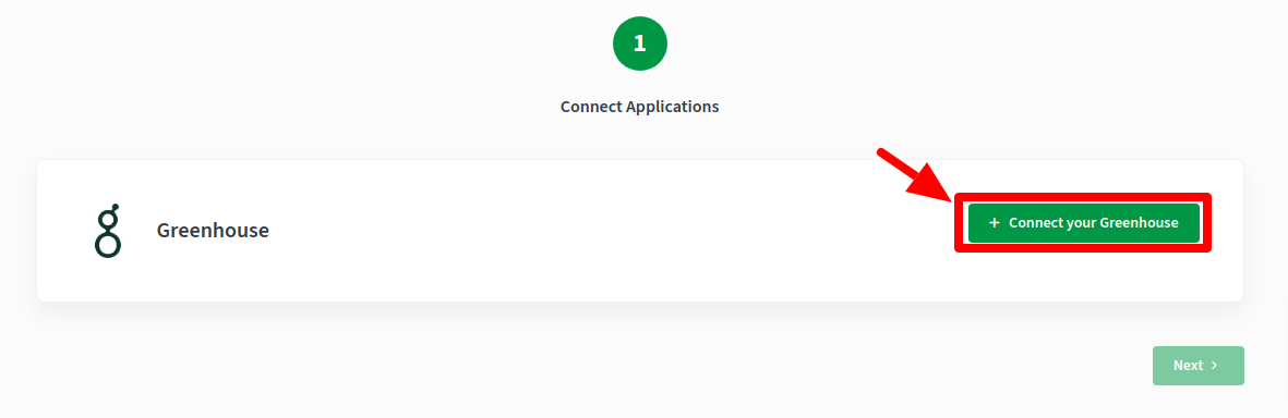 CallHippo setup page with the Connect your Greenhouse button