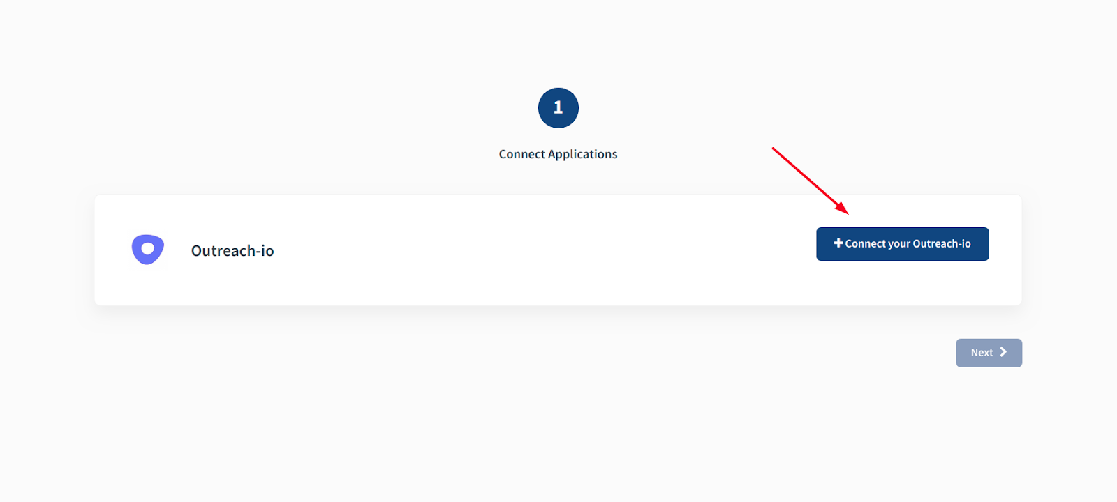 CallHippo setup page with Connect your Outreach-io button