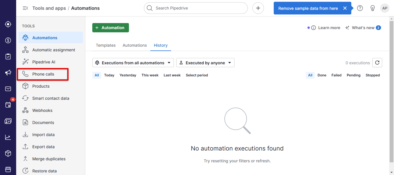 Pipedrive Tools and apps with the Phone calls option