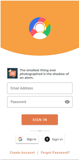 CallHippo mobile app login screen to sign in with new credentials