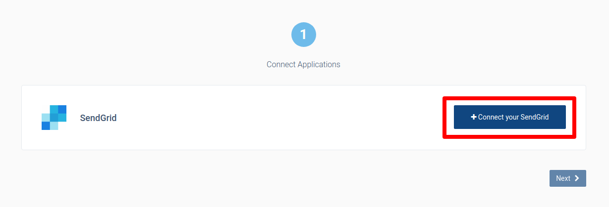 CallHippo SendGrid setup page with the Connect your SendGrid button